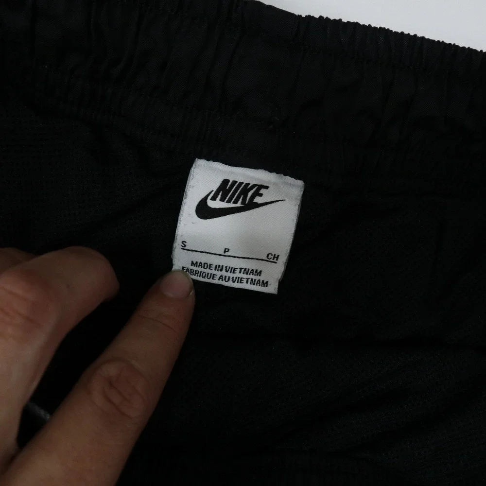 Nike Swim Trunks Small Black Athletic Y2K Multi Color Embroidered Logo